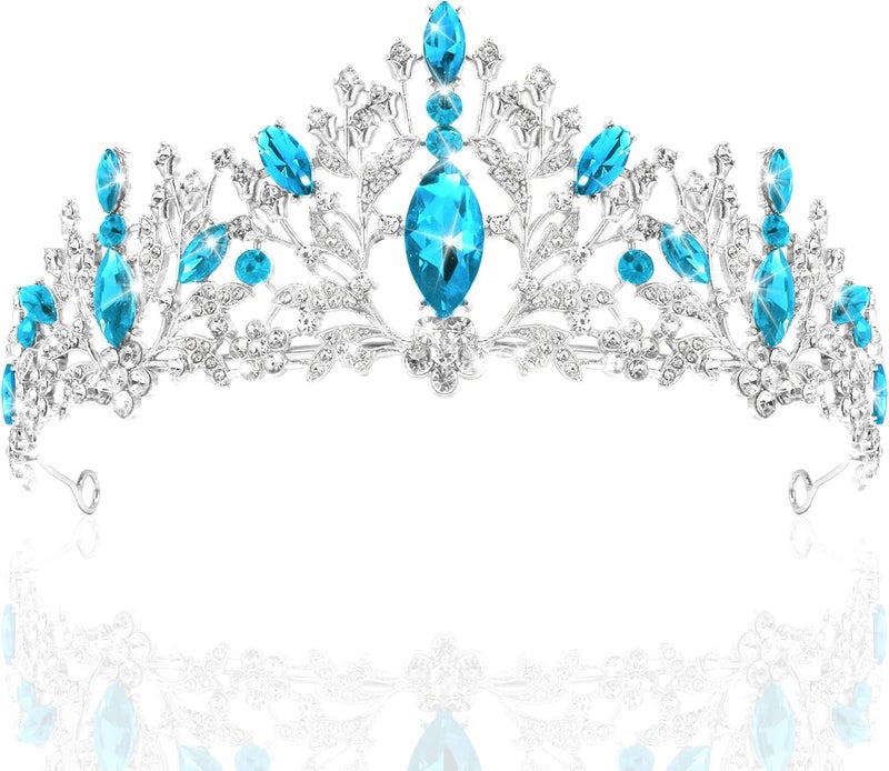 TAROSE Crowns for Women, Queen Crystal Gold Silver Tiaras with White Rhinestone and Combs, Goddess Crown for Wedding Bride Birthday Princess Bridal Shower Hair Accessories for Women - Image 1
